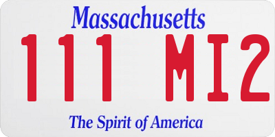 MA license plate 111MI2