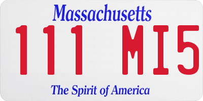 MA license plate 111MI5