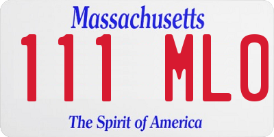 MA license plate 111ML0