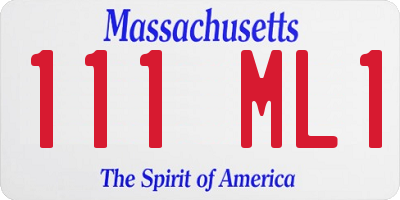 MA license plate 111ML1