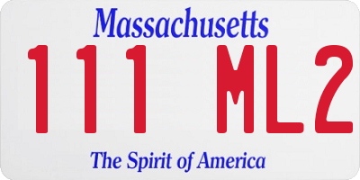 MA license plate 111ML2