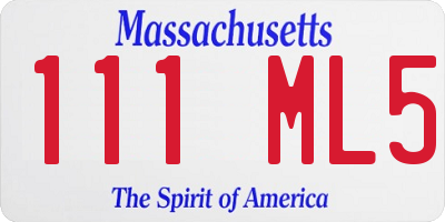 MA license plate 111ML5