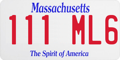 MA license plate 111ML6
