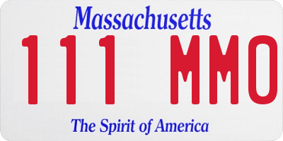 MA license plate 111MM0