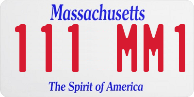 MA license plate 111MM1