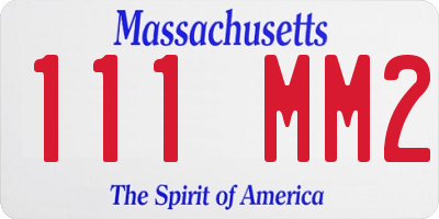 MA license plate 111MM2