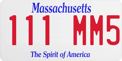 MA license plate 111MM5