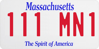 MA license plate 111MN1