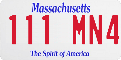 MA license plate 111MN4