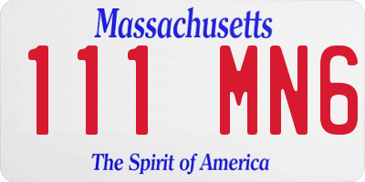 MA license plate 111MN6