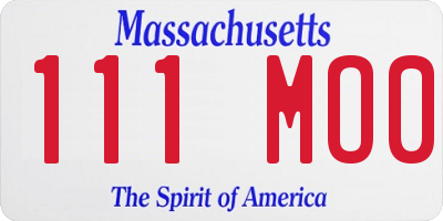 MA license plate 111MO0