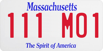 MA license plate 111MO1