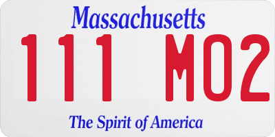 MA license plate 111MO2