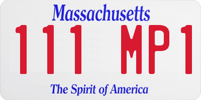 MA license plate 111MP1