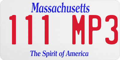 MA license plate 111MP3