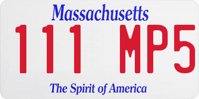 MA license plate 111MP5