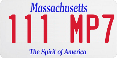 MA license plate 111MP7