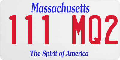 MA license plate 111MQ2