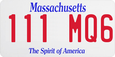 MA license plate 111MQ6