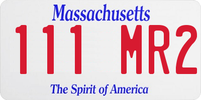 MA license plate 111MR2