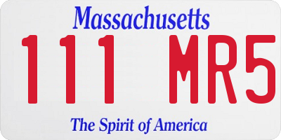 MA license plate 111MR5