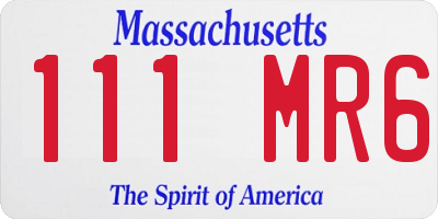MA license plate 111MR6
