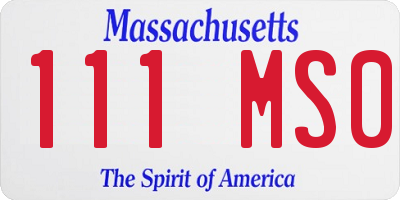 MA license plate 111MS0