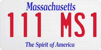 MA license plate 111MS1