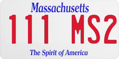 MA license plate 111MS2