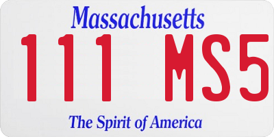 MA license plate 111MS5