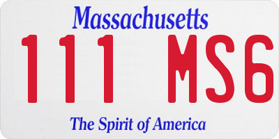 MA license plate 111MS6