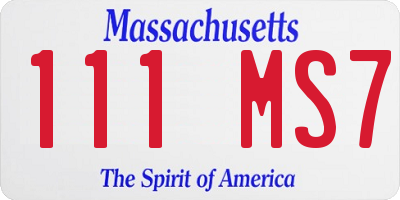 MA license plate 111MS7
