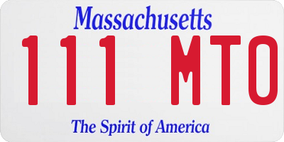 MA license plate 111MT0