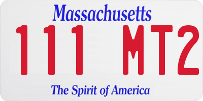 MA license plate 111MT2