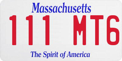 MA license plate 111MT6