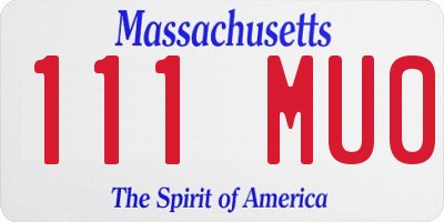 MA license plate 111MU0