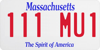 MA license plate 111MU1