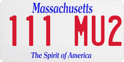 MA license plate 111MU2