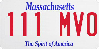 MA license plate 111MV0
