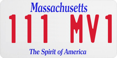 MA license plate 111MV1