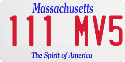 MA license plate 111MV5