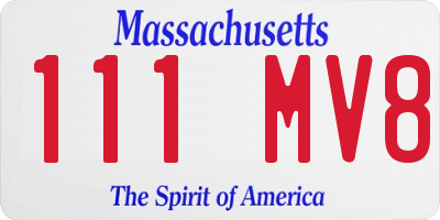 MA license plate 111MV8