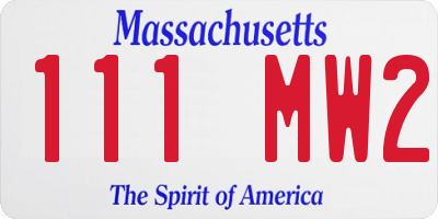 MA license plate 111MW2