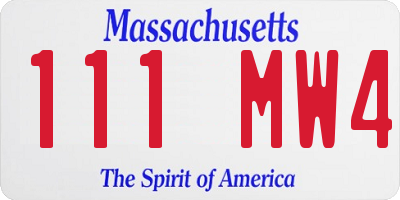 MA license plate 111MW4