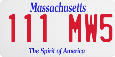 MA license plate 111MW5