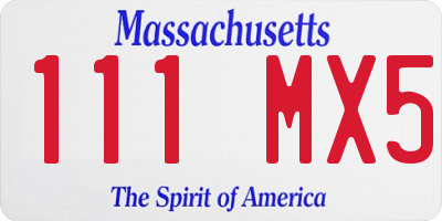 MA license plate 111MX5