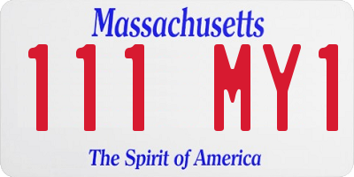 MA license plate 111MY1