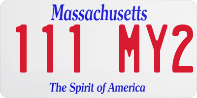 MA license plate 111MY2