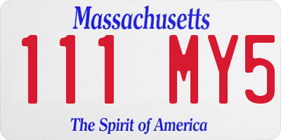 MA license plate 111MY5