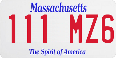 MA license plate 111MZ6